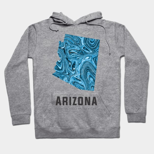 Arizona state map abstract blue Hoodie by StudioGrafiikka